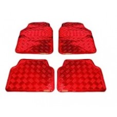 Juego De Alfombra Rojo Plata 4 Piezas
