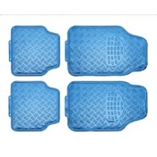 Juego De Alfombra Azul Plata 4 Piezas