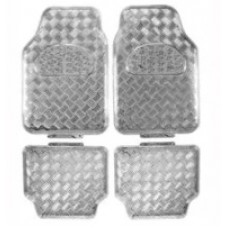 Juego De Alfombra Plateada 4 Piezas